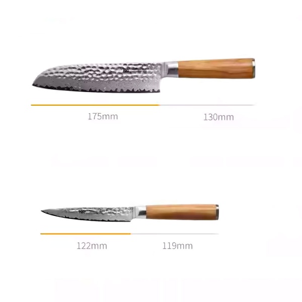 Набор ножей из дамасской стали с подставкой Huo Hou HU0257 (4 ножа)